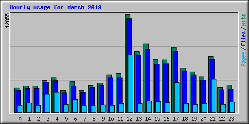 Hourly usage for March 2019